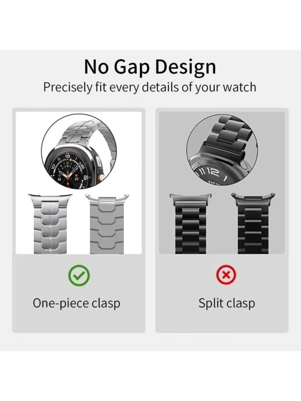 Metal Titanium Band for Galaxy Watch Ultra 47mm - No Gap Replacement Strap